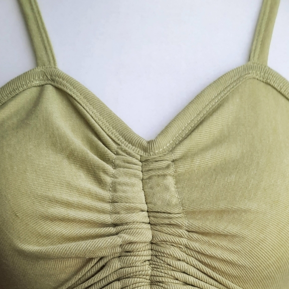 Dazy Adjustable Rouched Drawstring Tank Sage Green - Picture 9 of 14